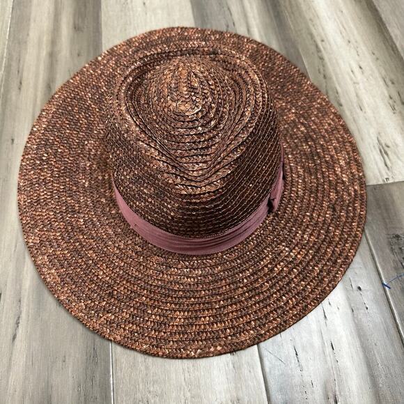 NEW Brixton Joanna Wheat Straw Fedora Hat Women's Brown Size XS 6 3/4 54CM - Picture 2 of 6